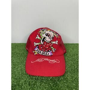 Ed Hardy Cap Hat Truck Cristian Rare Red Adult Skull Love Kills One Size